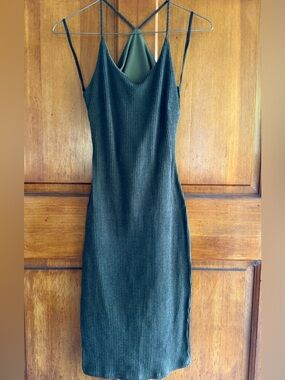 Sleeveless Ribbed Midi Dress in Deep Teal